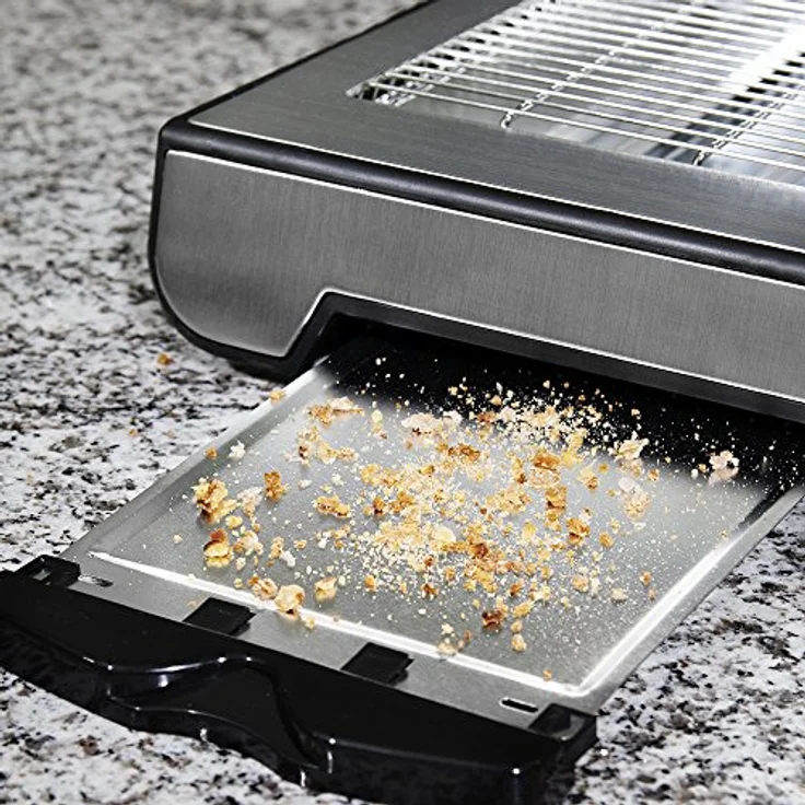 Cecotec Turbo Easy Toast Inox Flachtoaster. 3 Quarzheizkörper, 6 Leistungsstufen, Krümelschublade, Kabelaufwickler , Edelstahl-Finish, 900 W. – Bild 6