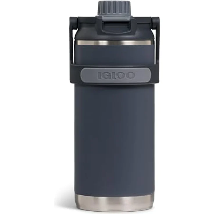 IGLOO Chug 36 Thermoflasche, isolierte Edelstahl-Wasserflasche, anthrazit, 1 Liter, hält bis zu 48 Stunden kalt, auslaufsicherer Deckel – Bild 3