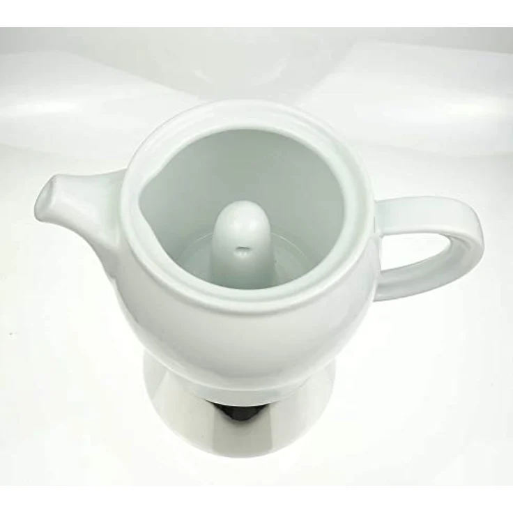 Moka Consorten Espressokocher »Carina«, Edelstahl und weißes Porzellan, Füllmenge 210 ml, Höhe 18 cm, Made in Italy – Bild 2