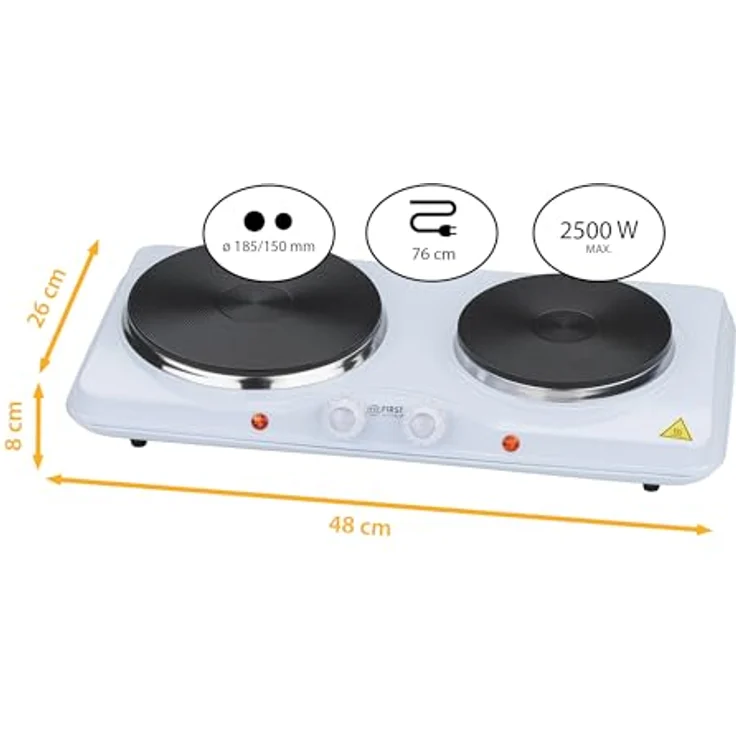 TZS FIRST AUSTRIA Doppelkochplatte Kochfeld Herdplatte Camping Kochplatte 2500W – Bild 3