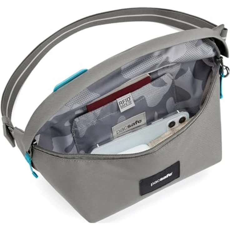 Pacsafe Pacsafe Go 0 Gürteltasche mit RFID Schutz, 27 cm, grau, 100% Polyester – Bild 6
