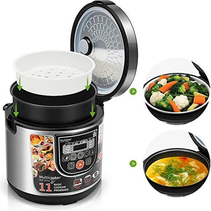 Multikocher FORME Elektrischer Reiskocher mit 11 Programmen 5L 860W LED panel Zeitsteuerung Warmhaltefunktion Multicooker – Bild 3
