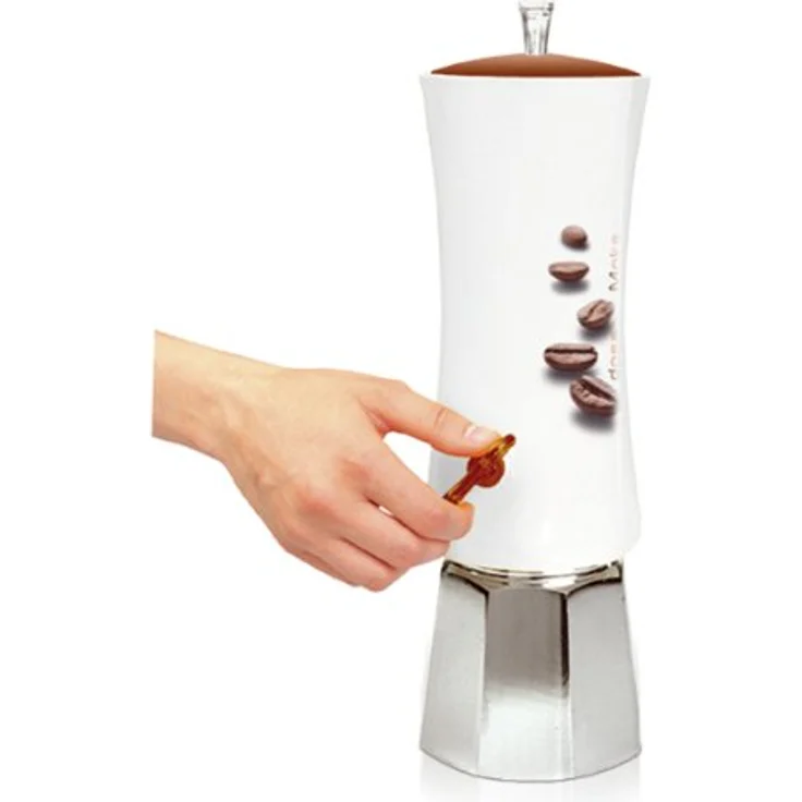 Snips Dosa Moka Kaffeemühle, Kunststoff, weiß- braun  – Bild 3