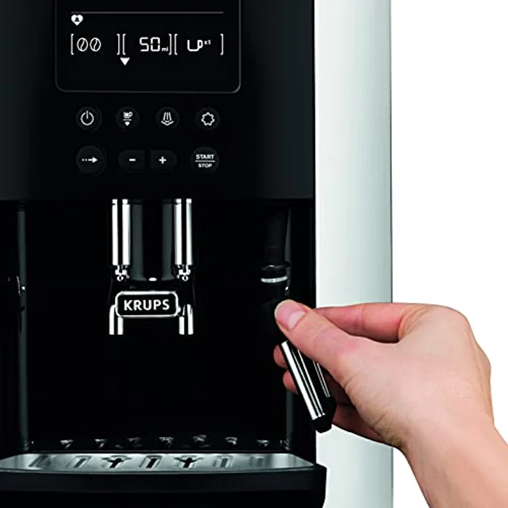 Krups EA8178 Arabica Display Quattro Force Kaffeevollautomat (1450 Watt, Wassertankkapazität: 1,8l, Pumpendruck: 15 Bar, LCD-Display) schwarz-carbon-optik, mit Milchsystem – Bild 4