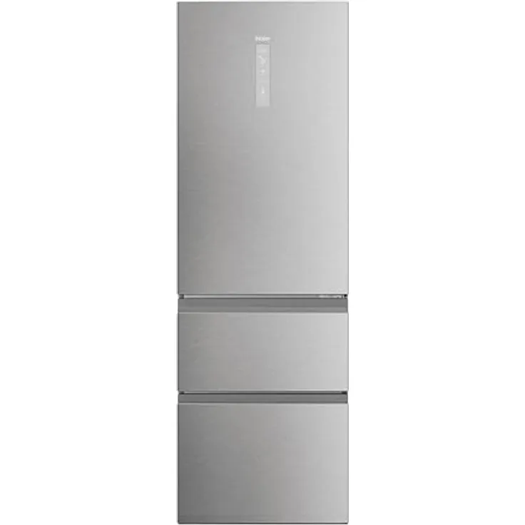 Haier 3D 60 Series 5 HTW5618CNMG Kühlschrank mit Direct Access-Schubladen, AirFlow, WLAN, ABT-Technologie, Invertermotor, My Zone, Humidity Zone, TotalNoFrost, An 60 cm, 360 l, LED-Licht, in Edelstahl