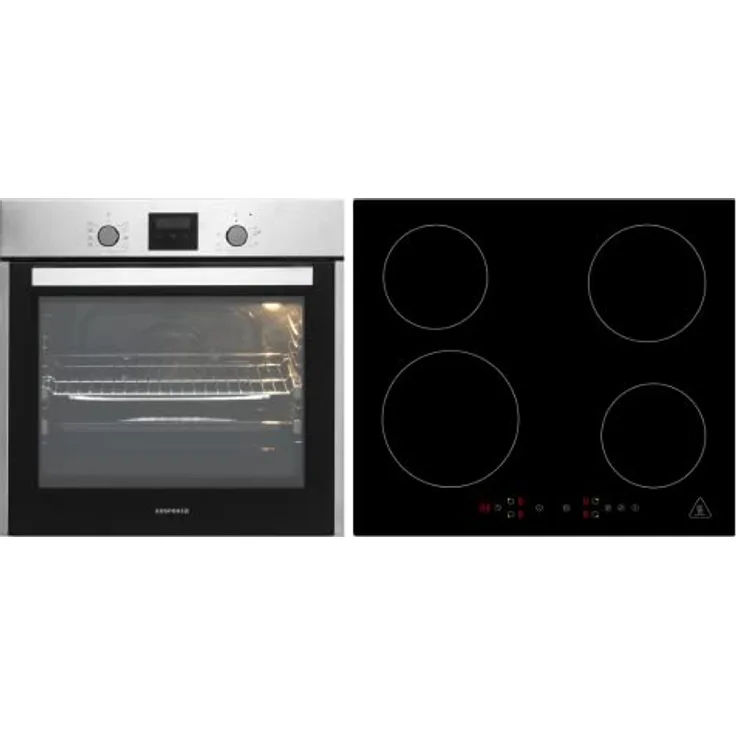 Respekta autarker Einbaubackofen mit LED-Timer, edelstahl mit Induktionskochfeld