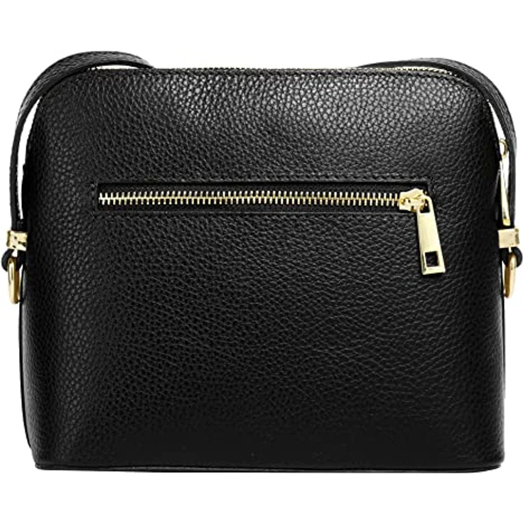 Cluty Umhängetasche, echt Leder, Made in Italy, goldene Details, quadratische Form – Bild 4