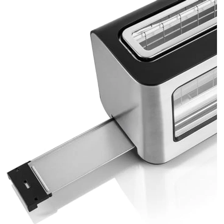 HAEGER Fenster-Toaster – 1 extra breite Öffnung, 1000 W, 6 Temperaturen, Edelstahl – Bild 3