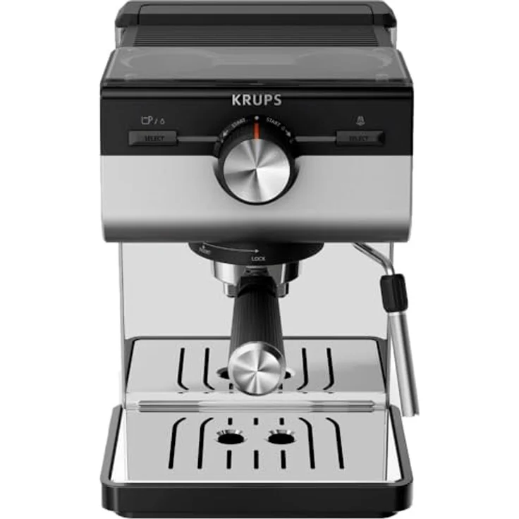 Krups CALVI ALUMINIUM (XP384E10), Kaffeevollautomat mit 2-Liter Wassertank, Dampfdüse und hochwertigen Edelstahl-Gehäuse, Schwarz – Bild 2