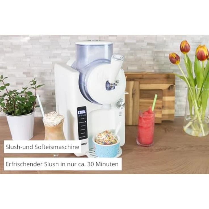 Unold 48950 Slush- und Softeismaschine mit Kompressor, 2L, 5 Programme für Slushies, Softeis, Frozen Cocktails, Milchshakes, spülmaschinengeeigneter Behälter, klimafreundliches Kältemittel R290 – Bild 3