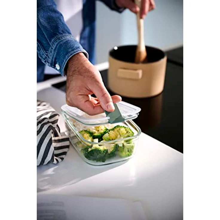 Mepal – Frischhaltedose Glas EasyClip – Glasschüssel mit Deckel & Klickverschluss – Geeignet für Mikrowelle, Dampfgarer, Ofen Gefrierschrank – Luftdicht & auslaufsicher – 700 ml – Nordic sage – Bild 4