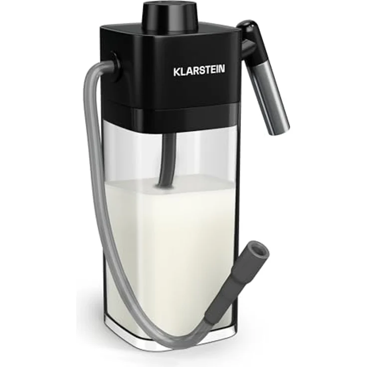 Klarstein SteelPresso Milchaufschäumer 0,55L, elektrisch, für cremigen Milchschaum, einfach zu reinigen, kompatibel mit SteelPresso Kaffeemaschinen, hygienische Oberfläche, transparent – Bild 1