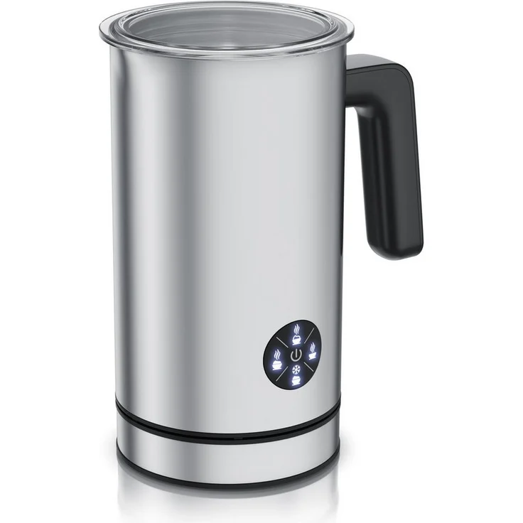 Arendo Milchaufschäumer elektrisch, 4 Programme, Doppelwandgehäuse, Heiß & Kaltaufschäumen, 500 W, 150 & 300 ml für Cappuccino / Latte Macchiato