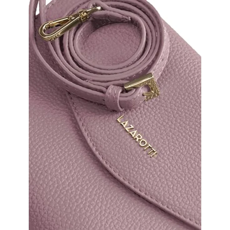 Lazarotti Bologna Leather Clutch, Umhängetasche aus 100% Leder, 23 cm, rosa – Bild 5