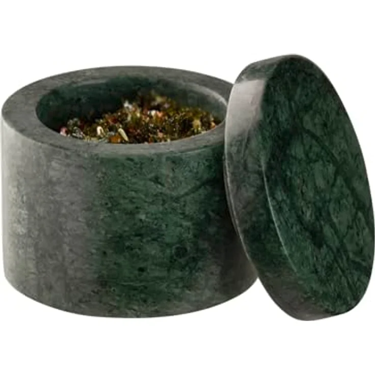 APS 15919 Dose MINERA 2er Set, Marmor, grün, Ø 6 cm, H: 5 cm, Unikat für Gewürze und Dips – Bild 5