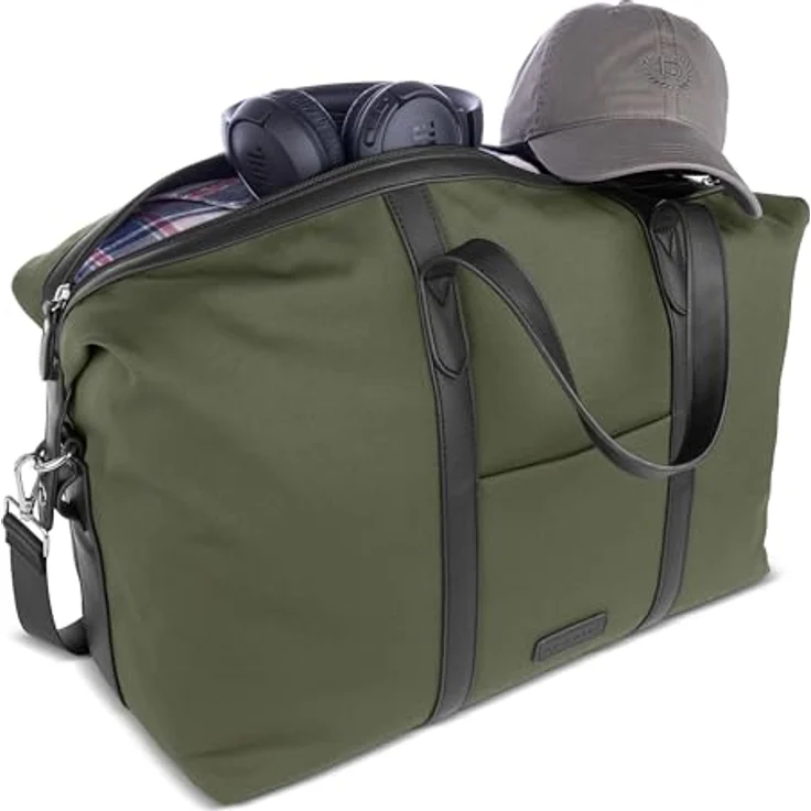 Bugatti Maro Weekender Reisetasche, 48 cm, Grün, 36 l Volumen, vielseitige Trageoptionen, handgefertigt aus strapazierfähigem Polyester – Bild 4