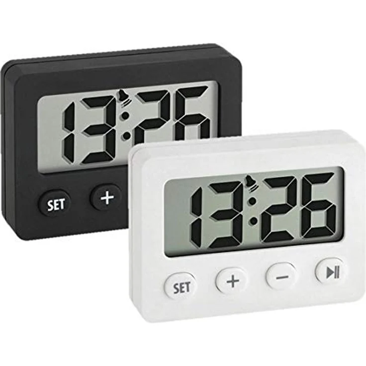 TFA Dostmann Digitalwecker 60.2014.01, Timer und Stoppuhr mit Weckfunktion, Gummibeschichtung, Schwarz, L 59 x B 14 (30) x H 42 mm – Bild 5