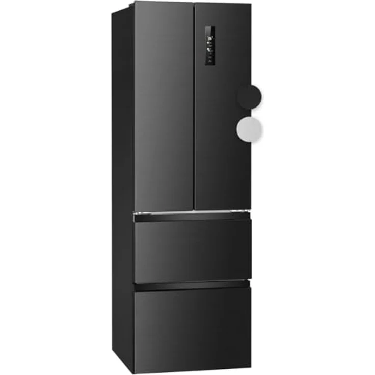 Bomann® French Door Kühlschrank No Frost | Kühl-Gefrier-Kombinationen mit Total No Frost | Kühlschrank mit Gefrierfach 400L | Side by Side Kühlschrank mit MultiAirflow-System | KG 7354 schwarz-inox – Bild 1