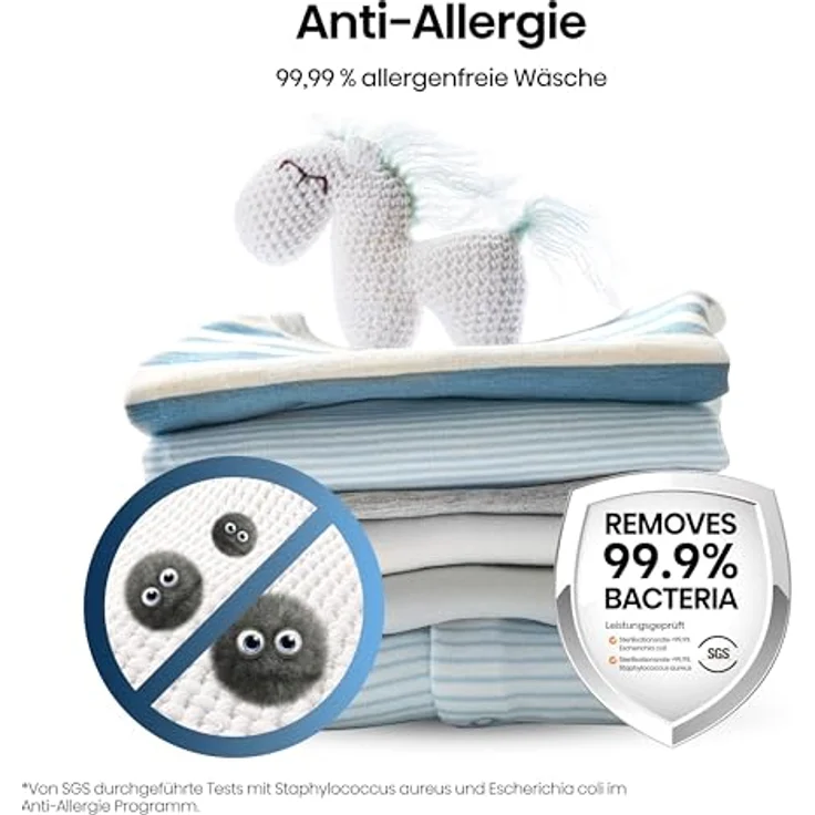 Hisense DH3I802BWCD Wärmepumpentrockner, 18 Programme, QuickDry, Auto Dry Sensoren, Anti-Allergie, LED-Farbdisplay – Bild 9