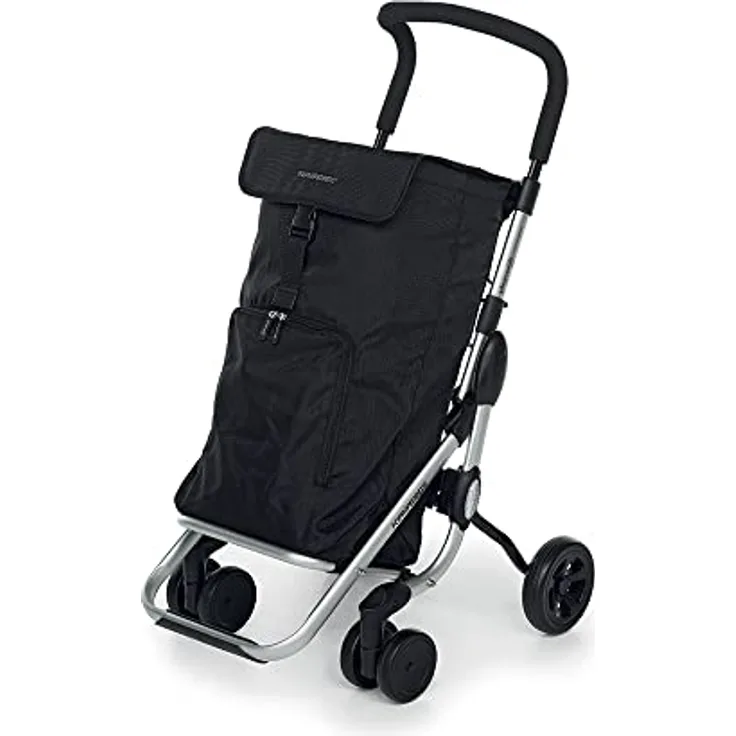 Foppapedretti Einkaufswagen, Aluminium Polyester Kunststoff, Schwarz, 39,5 lt