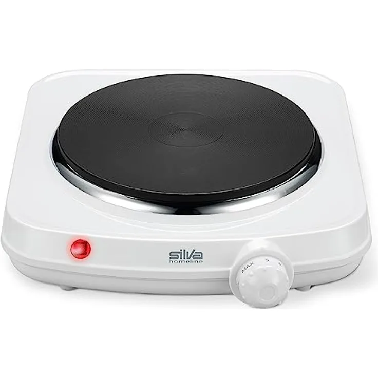 Silva Homeline EK 1018 Einzelkochplatte, 1500 W, weiß, hitzebeständige Lackierung, Kochfeld 18 cm