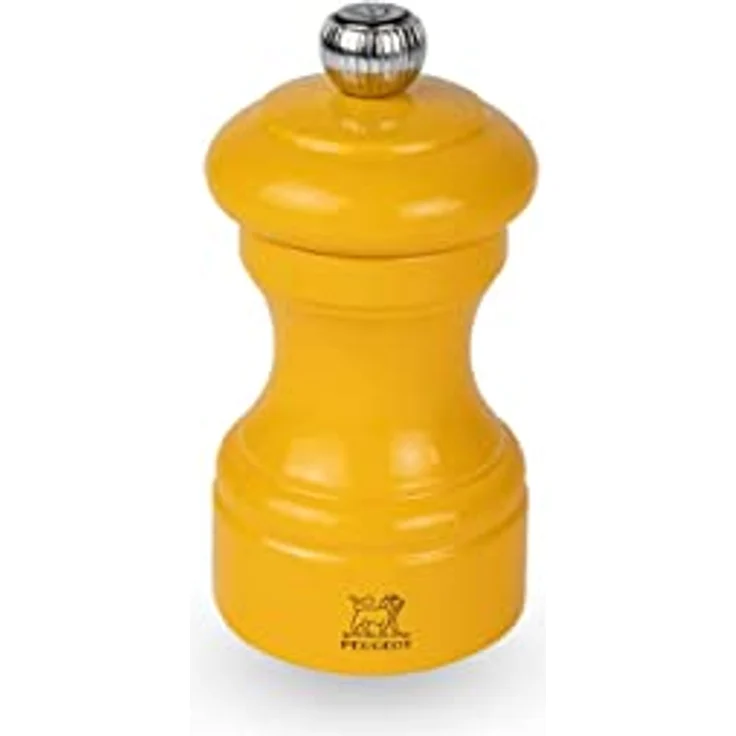 PEUGEOT - Pfeffermühle Bistro 10 cm - Klassische Mahlgradeinstellung - Aus Holz mit PEFC-Siegel - Safrangelb lackiert – Bild 1