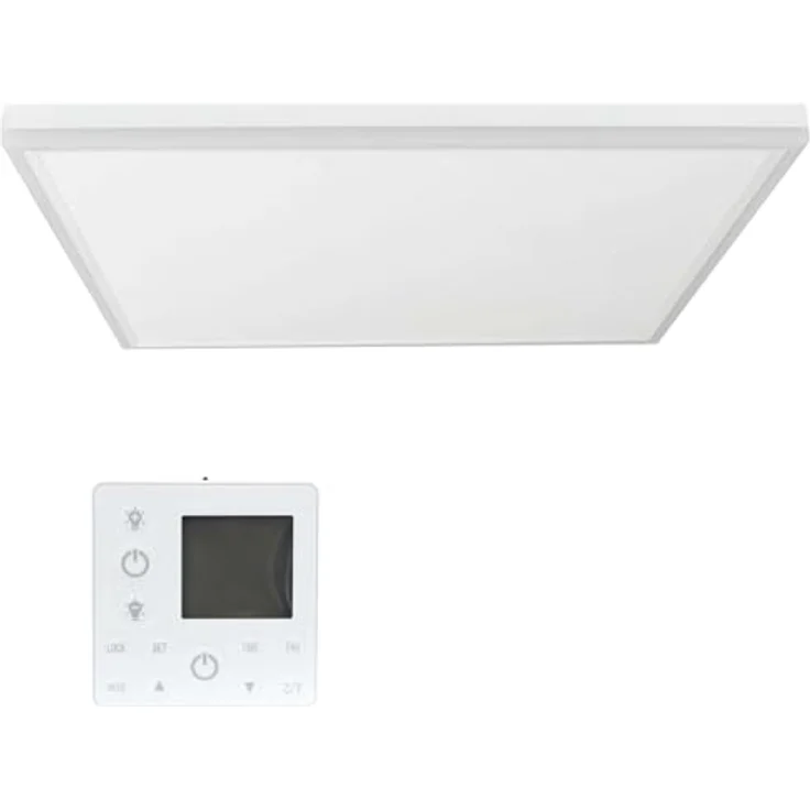 Wiltec Infrarot Deckenheizung 370 W, Infrarotheizung Deckenmontage mit LED-Beleuchtung, 65,5 x 63 x 3,5 cm, Thermostat, in Silber – Bild 5