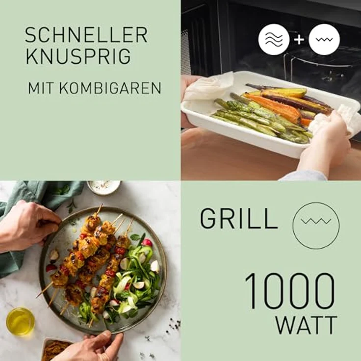 Panasonic NN-GM22QBEPG 20L Grill-Mikrowelle mit 800 W Mikrowellenleistung, 1000 W Grill, Quick 30 Funktion, Timer, Schwarz – Bild 5
