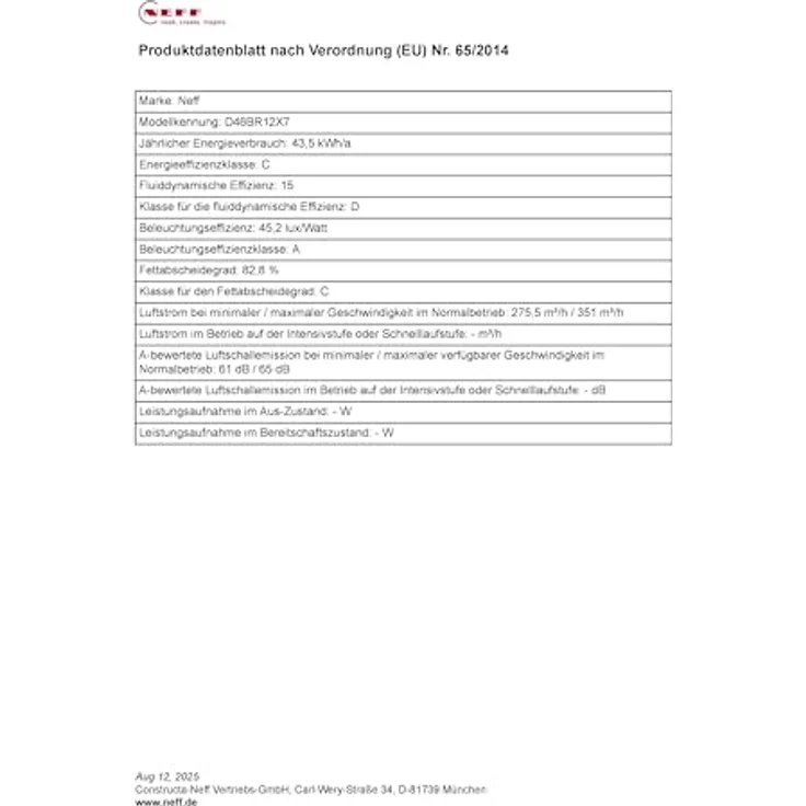 Neff N 30 D46BR12X7, Flachschirmhaube 60 cm, Silbermetallic, mit 2 Leistungsstufen und 2 x 1,5 W LED-Beleuchtung – Bild 15