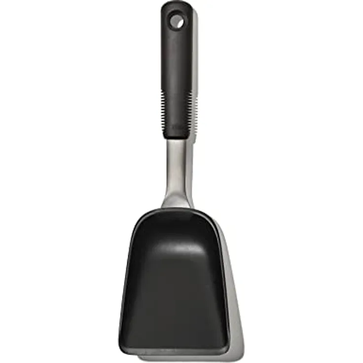 OXO Good Grips Pfannenschaufel, breiter Schaufelkopf mit abgerundeten Seiten, schwarz