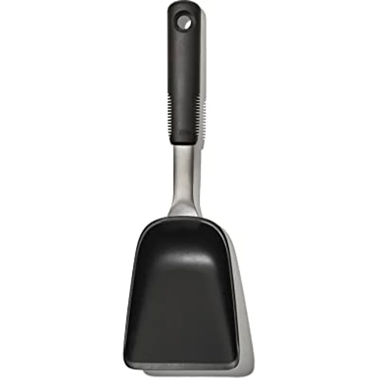 OXO Good Grips Pfannenschaufel, breiter Schaufelkopf mit abgerundeten Seiten, schwarz – Bild 1