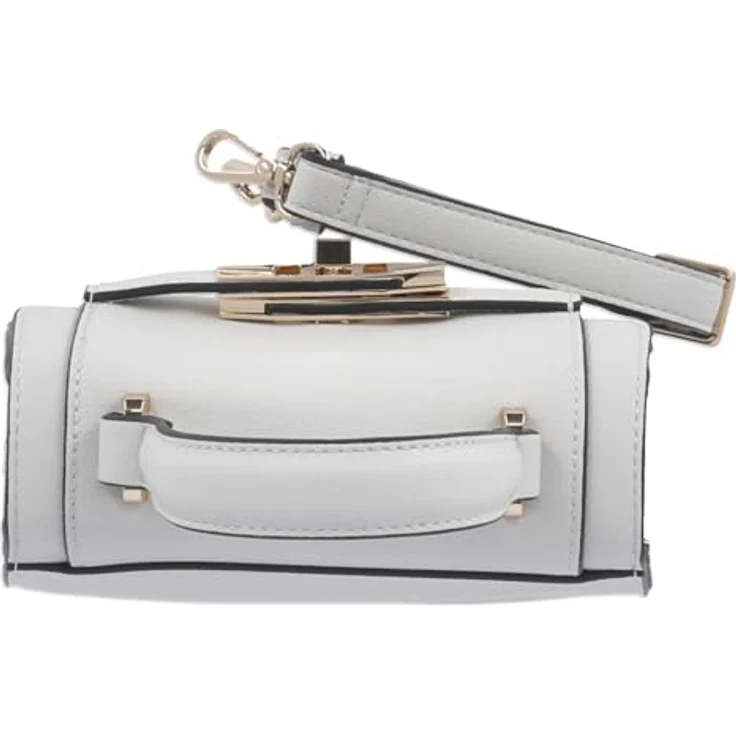 L.Credi Konstanze Handtasche, 20 cm, weiß, 100% Polyurethan, Henkeltasche – Bild 5