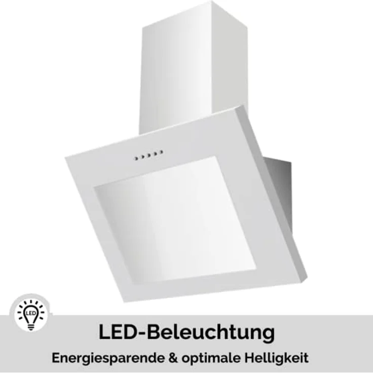 PKM S28-60 BWPY Dunstabzugshaube 60cm Glas weiß Kopffreihaube LED – Bild 6