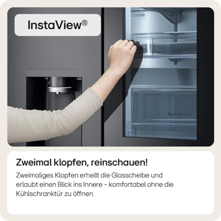 LG Side-by-Side Kühlschrank GSGB71PYLL Prime Silver mit Wassertank – Bild 3