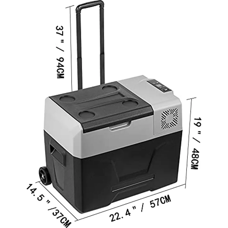 VEVOR 40L Kompressor Autokühlschrank, Edelstahl, mit -20°C bis 20°C Kühlung, tragbar für Auto und Zuhause, USB-Schnittstelle, mit Temperaturanzeige – Bild 2