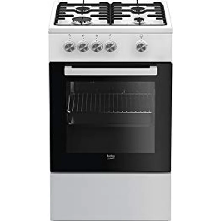 Beko fsg52000dwc Herd Gasherd weiß Backofen und Herd – Öfen und. (Thermoelement-Sicherheit, Reinigung durch Katalyse, Aufbewahrungsbox, Vollglastür)