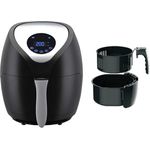 Lentz Heißluftfritteuse Digital 3,6 Liter 1400 W Schwarz, LED-Touch-Display, Timer