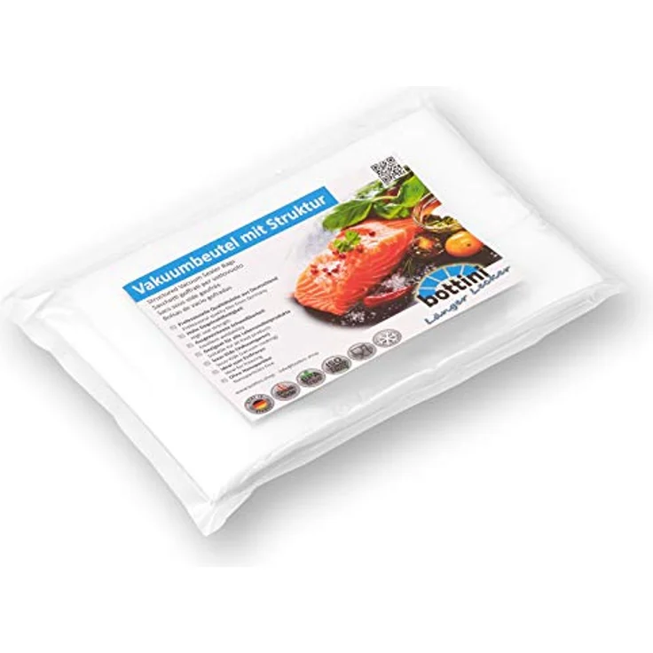 BOTTINI Vakuumbeutel 100 Stück 20x30 cm PREMIUM Folienbeutel, für jedes Folienschweißgerät und Vakuumiergerät, Vakuumieren Made in Germany – Bild 1