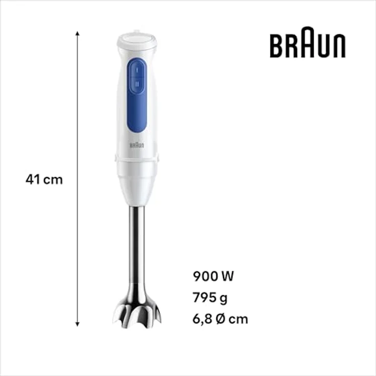 Braun Stabmixer MultiQuick MQ 30202 M, 900 W, weiß – Bild 5