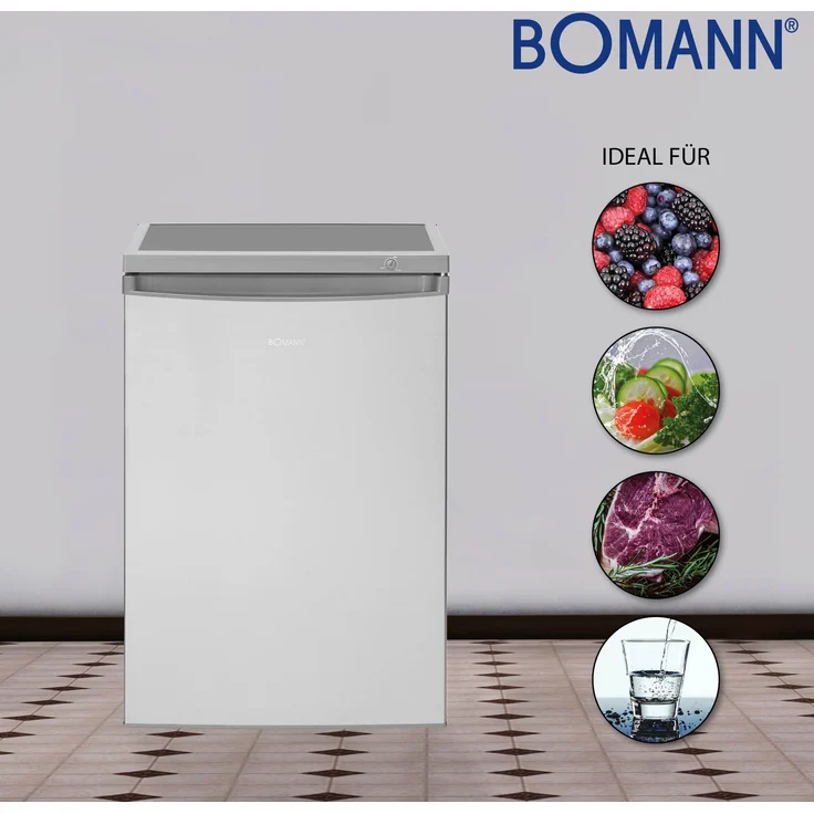 Bomann KS 2184 Kühlschrank, freistehend, silber, Breite 56 cm, Energieklasse E – Bild 2