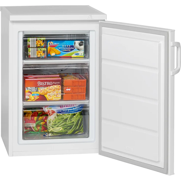 Bomann GS 2196 Gefrierschrank, freistehend, weiß, Lagerzeit bei Störung 24 h, Breite 56 cm, Energieklasse D – Bild 5