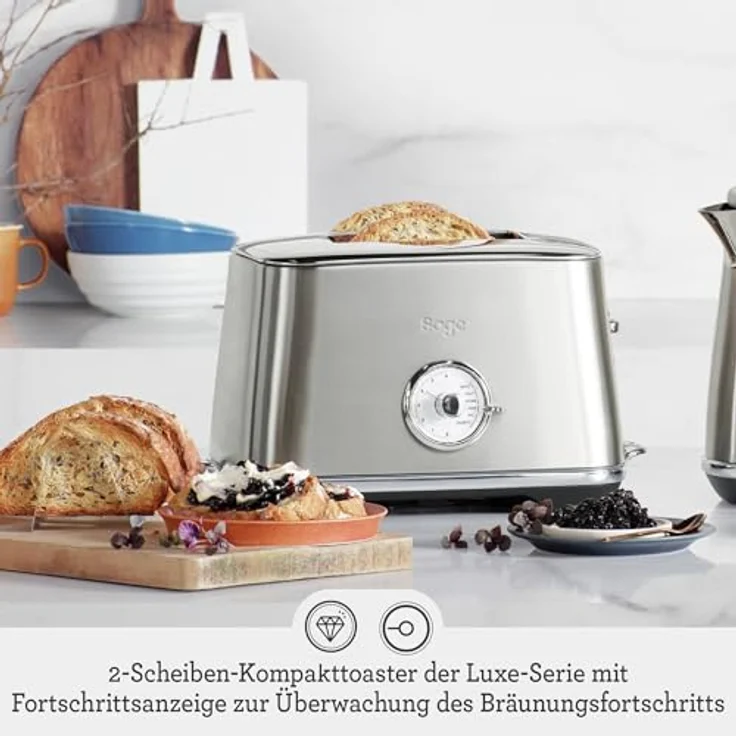SAGE STA735 Toast Select Luxe 2-Scheiben-Toaster mit LED-Fortschrittanzeige, Gebürsteter Edelstahl – Bild 3
