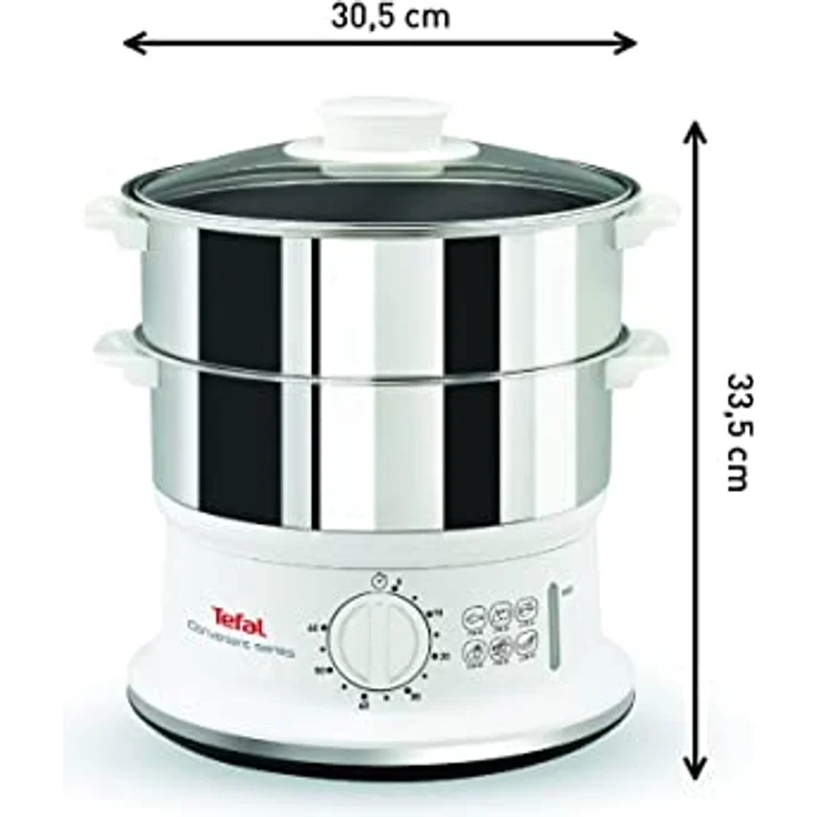 Tefal VC1451 Convenient Series Dampfgarer Volumen: 6l, Timer, 2 Behälter, Wasserstandsanzeige weiß-edelstahl – Bild 6