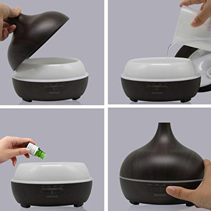 PRIXTON - Hidra H5B Luftbefeuchter - Aroma-Diffusor - Lufterfrischer - Gültig für die Aromatherapie - 300-ml-Behälter - LED-Nachtlicht - Timer 1-3-6 Stunden – Bild 2