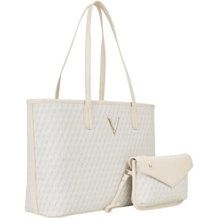 Valentino Queen Re Shopper Tasche 35 cm, beige, 100% Polyurethan, Einkaufstasche – Bild 2