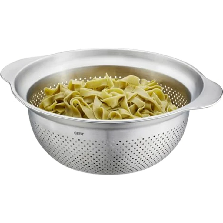 GEFU Seiher Premio - 3-in-1-Funktion: Abseihen, Waschen und Dünsten, Ø 27 cm, Edelstahl, Silber – Bild 3