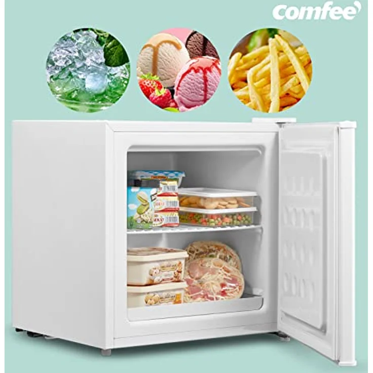 Comfee RCU40WH2(E) Mini Gefrierschrank/31L / 4-Sterne-Gefrierfach/Kompakte Größe/Reversibles Türscharnier/Verstellbare Standfüße / 147kWh/Jahr/Weiß – Bild 3