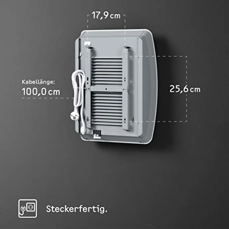 STIEBEL ELTRON elektronisch geregelter Schnellheizer CK 20 Premium, 2 kW, Wochentimer, LC-Display, Offene-Fenster-Erkennung, 120-Min. Kurztimer, 237835, Schnellheizer – Bild 5