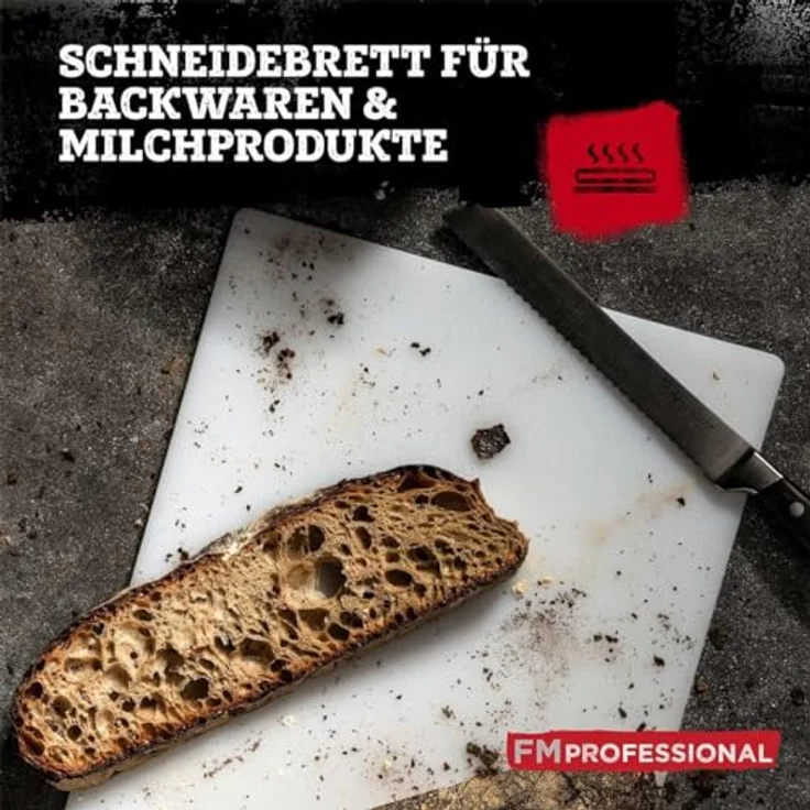 FMprofessional Schneidebrett Extra Groß, Weiß – Spülmaschinenfest, HACCP Farbcodierung, 45 x 30 cm für Backwaren – Bild 4