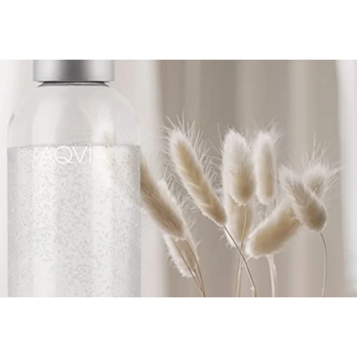 AQVIA PET-Wasserflasche, 1L, Stahl, transparent – Bild 2